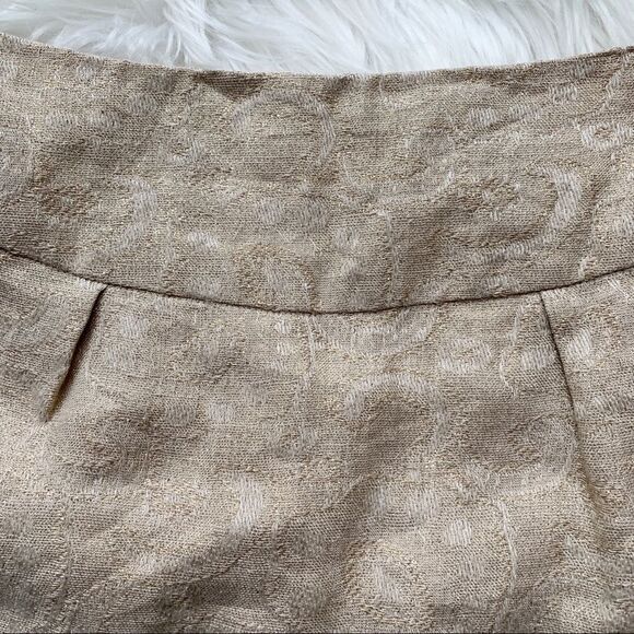 Michael Kors Cream and Gold Linen Skirt Size 4 - Picture 4 of 6